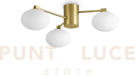 Hermes plafoniera 3 luci attacco g9 ottone lampadine incluse 60cm
