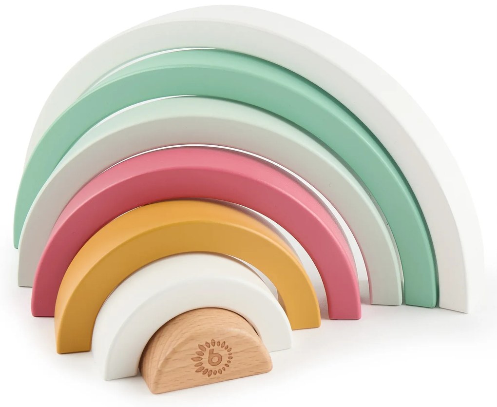 Bieco - Arcobaleno impilabile in legno - berry