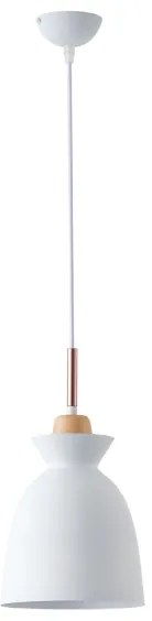 Lampadario a sospensione con filo 1xE27/15W/230V bianco diametro 19,5 cm