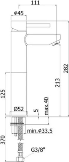 Miscelatore lavabo prolungato Paffoni serie Stick senza scarico cromato SK071HCR120