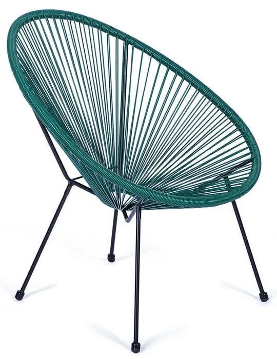 Poltrona da giardino verde in rattan artificiale Avocado - Bonami Selection
