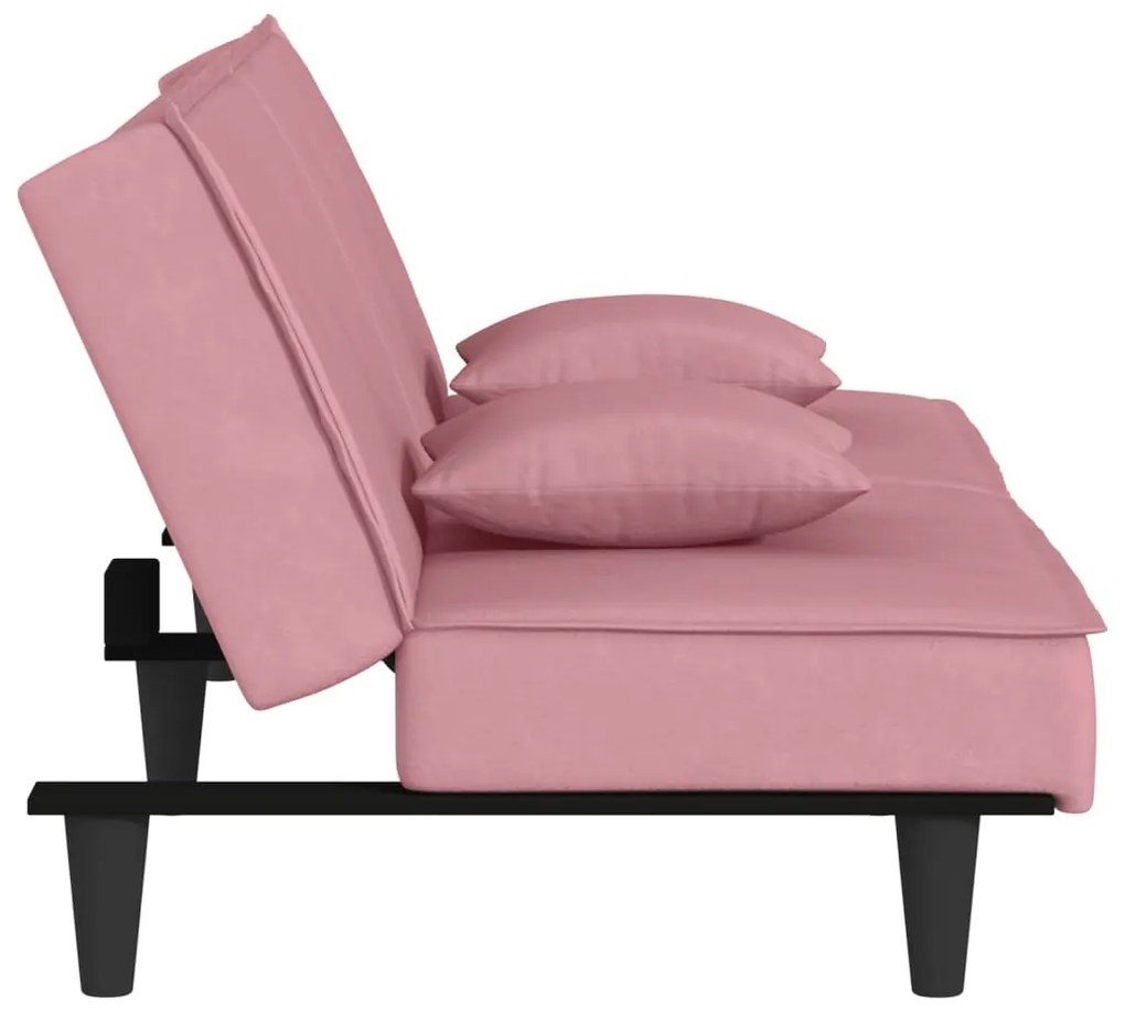 Divano letto rosa in velluto