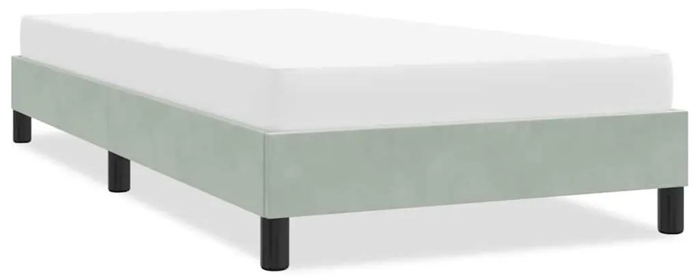 Giroletto Senza Materasso Grigio Chiaro 80x210 Cm Velluto /