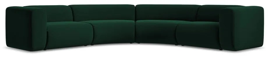 Divano angolare verde scuro con rivestimento in velluto Ekahi – Makamii