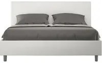 Letto imbottito Matrimoniale 160x210 cm Adele - Senza rete,Bianco,Similpelle