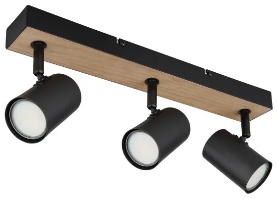 Globo 57911-3BW - Faretto ROBBY 3xGU10/35W/230V nero/marrone