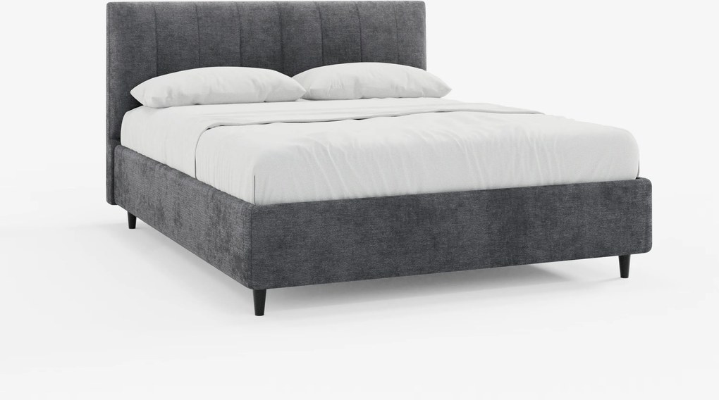 ONYX letto imbottito con vano contenitore e testiera verticale in tessuto certificato Oeko-Tex®