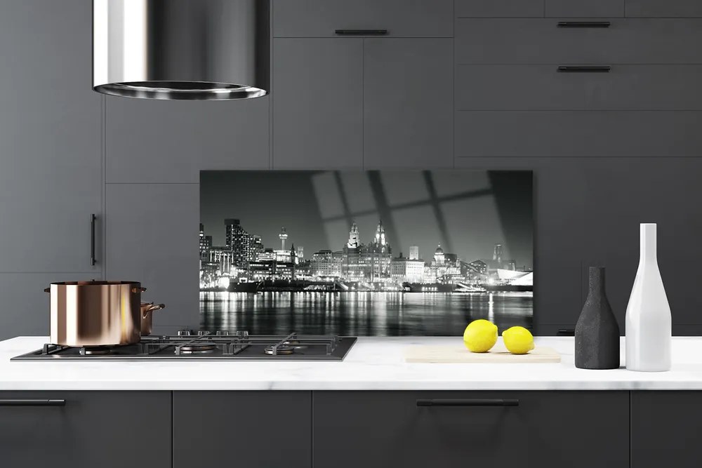 Rivestimento parete cucina Case sull'acqua della città 120x60 cm