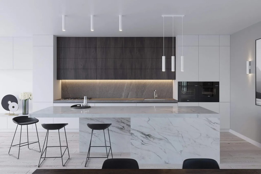 Plafoniera da soffitto in Acciaio LAGOS GU10 Bianca da interno