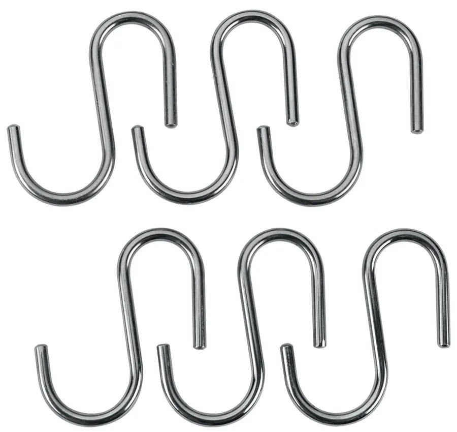 Ganci per appendere in acciaio cromato in argento in set di 6 pezzi Lonardo - Metaltex