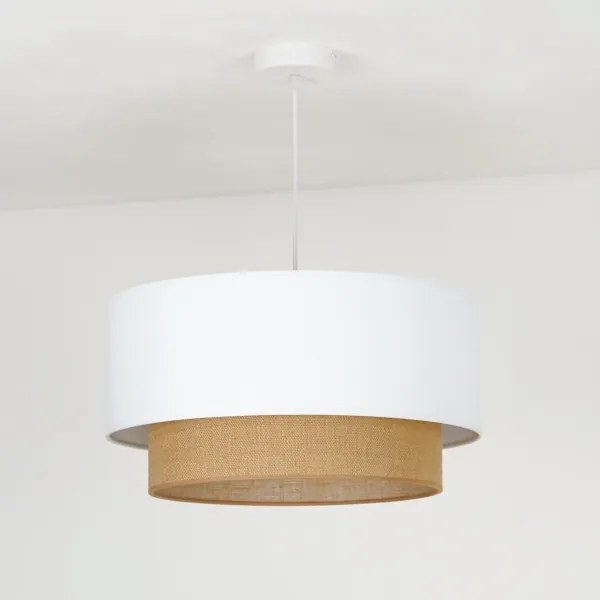 Duolla - Lampadario a sospensione con filo BOHO 1xE27/15W/230V diametro 45 cm bianco/marrone