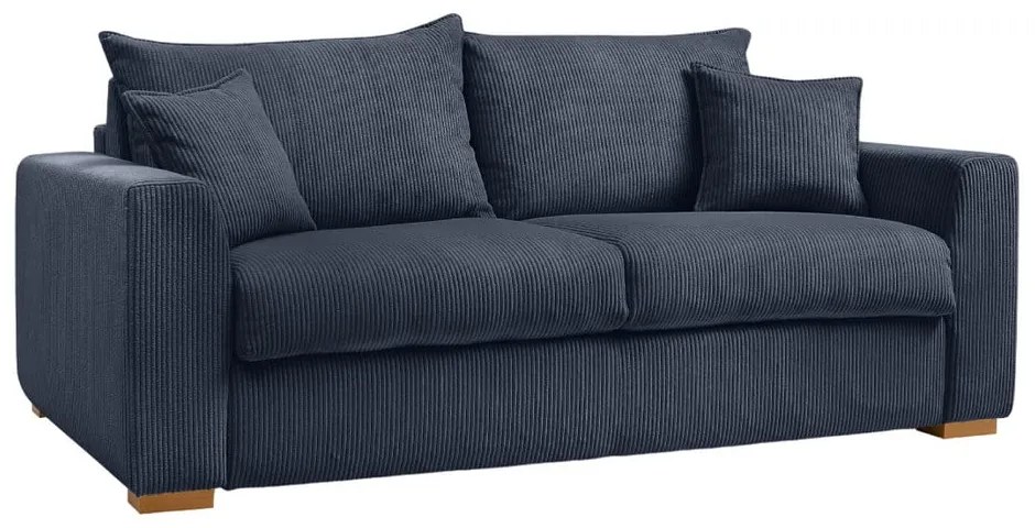 Divano in blu scuro allungabile con rivestimento in velluto a coste 225 cm Augustin – Bobochic Paris