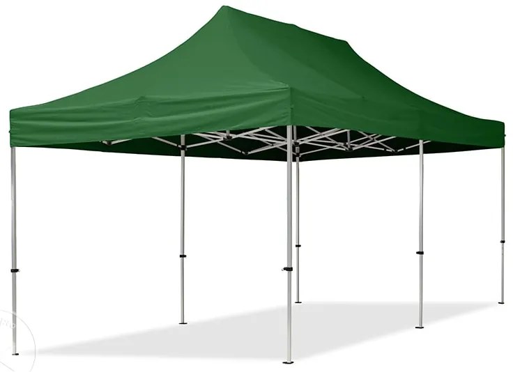 TOOLPORT 3x6m gazebo pieghevole con laterali (finestre panoramiche), ECONOMY alluminio, verde scuro - (59026)