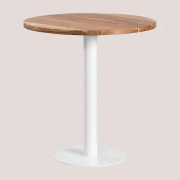 Tavolo da bar rotondo in legno di acacia Macchiato n Ø70 cm & BIANCO - Sklum