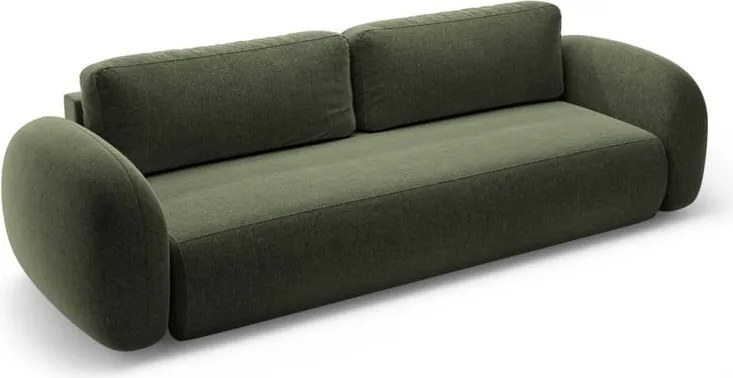 Divano verde allungabile/con contenitore con rivestimento in ciniglia 262 cm Tonale – Cosmopolitan Design