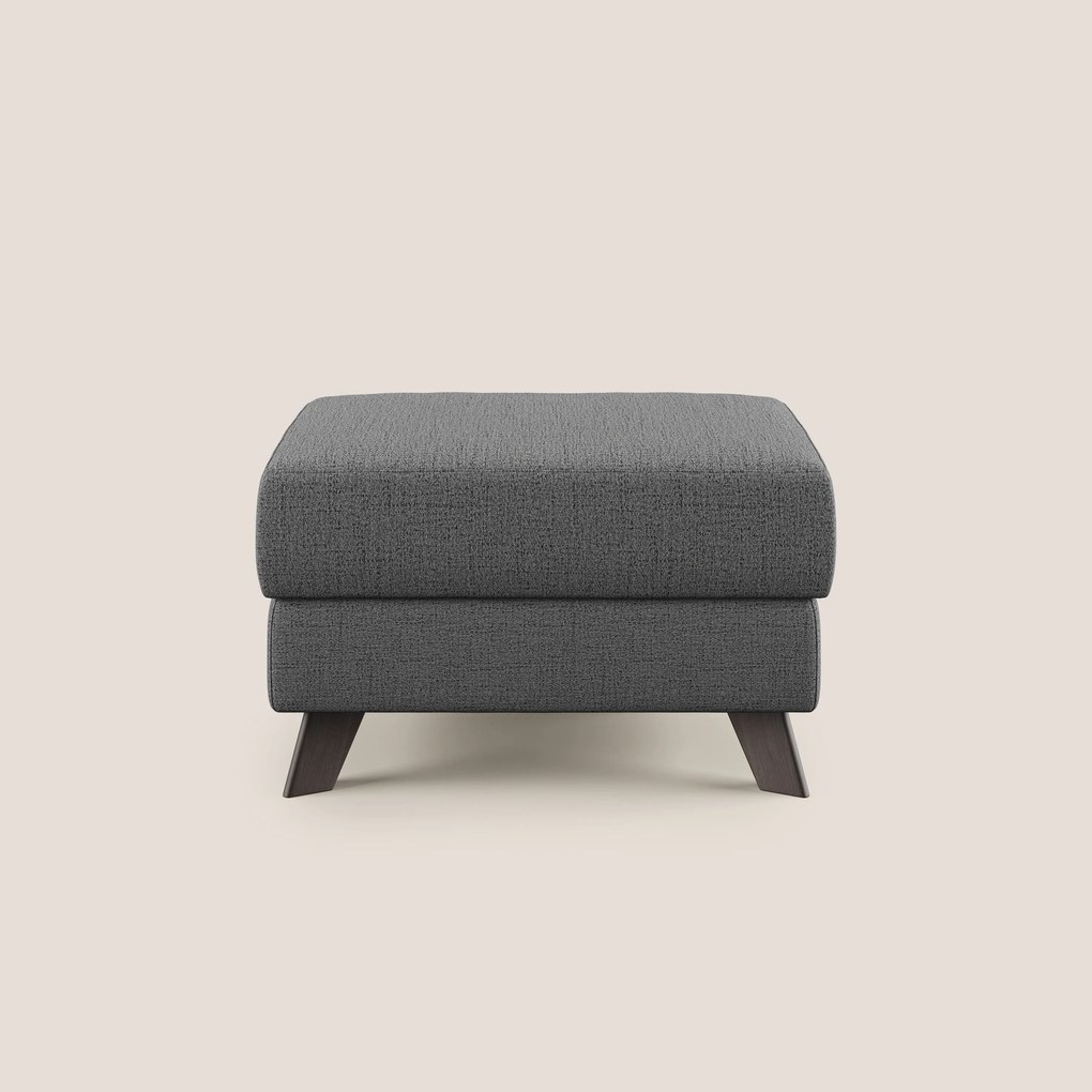 Moon Pouf contenitore e piedini alti in tessuto morbido impermeabile fiammato T03 grigio
