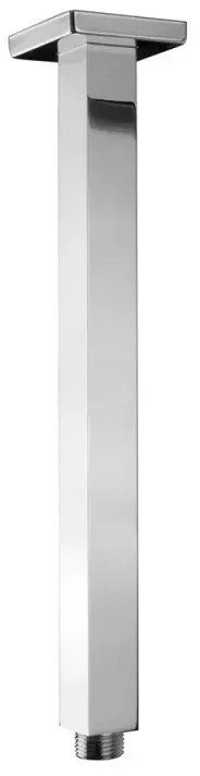 Braccio doccia verticale in ottone cromato 30 cm design quadrato Rubinetterie Mariani