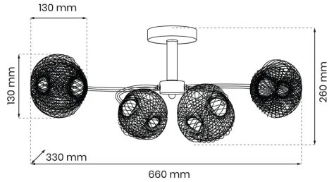 Lampadario a plafone OAKLAND 4xE27/60W/230V