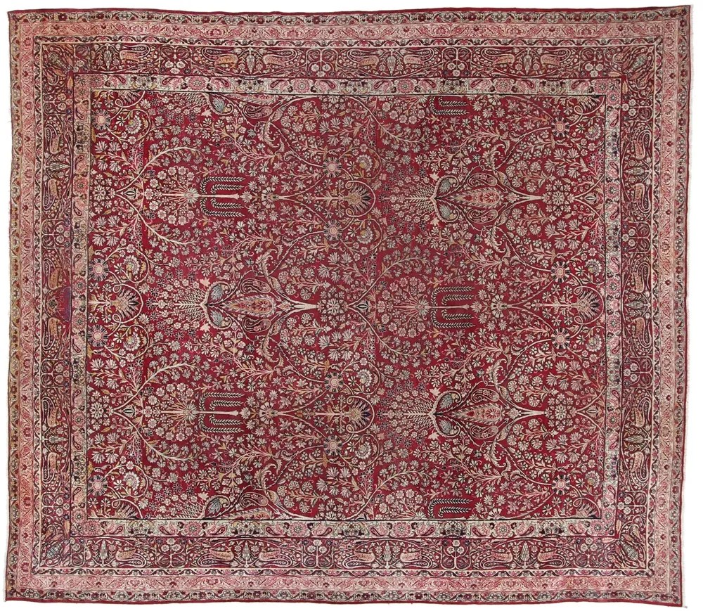 Kerman Tappeto 310x350 Rosa (Iran) Annodato A Mano