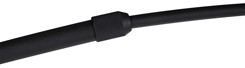 Lampada ad arco con paralume in velluto nero rosa con oro 50 cm - XXL