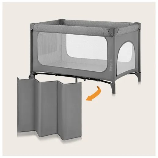 Lionelo - Lettino da viaggio JASMIN EASY FOLD Grey Stone