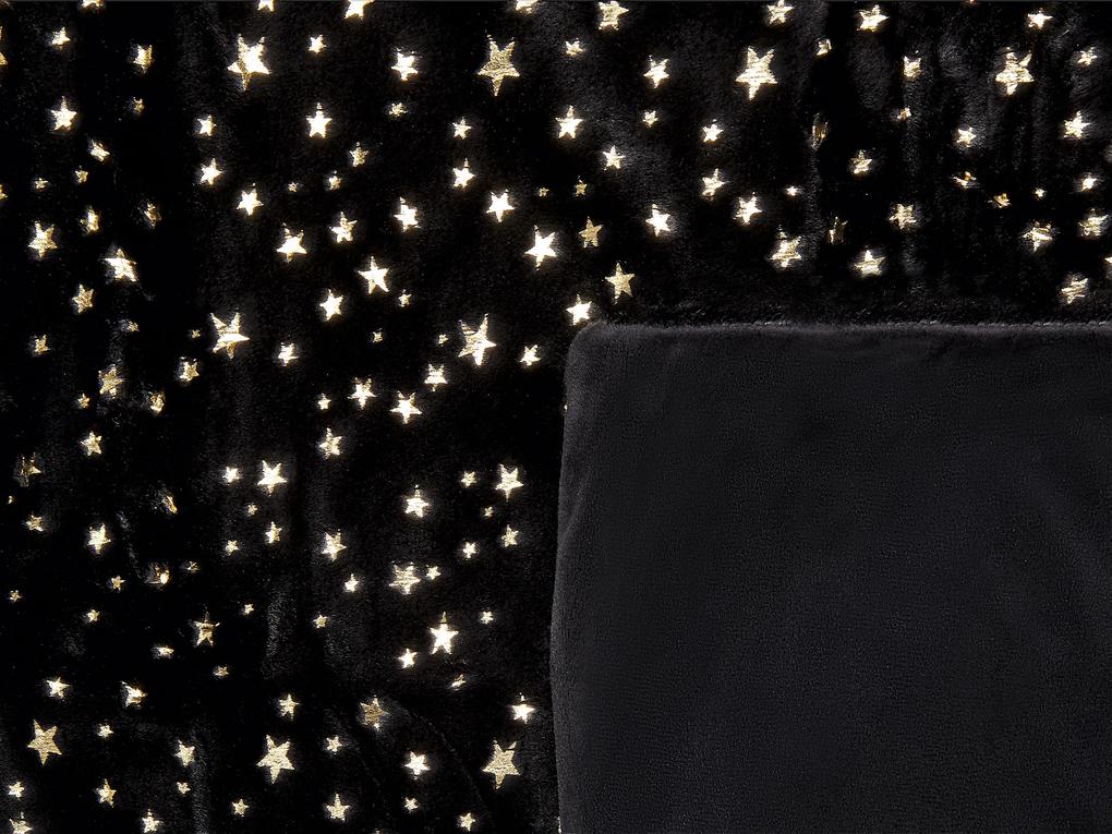 Plaid nero e oro 130 x 180 cm ALAZEYA Beliani