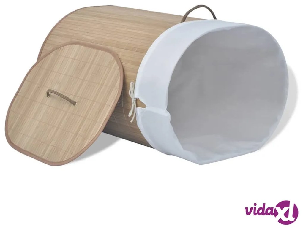 vidaXL Cesto Portabiancheria in Bambù Ovale Colore Naturale