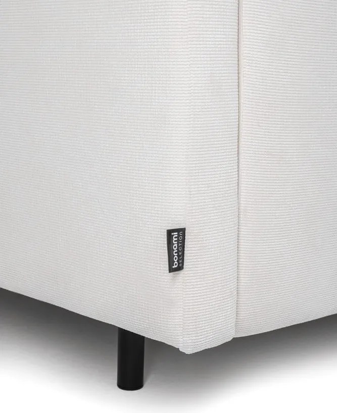 Divano bianco allungabile/con contenitore con rivestimento in velluto a coste 215 cm Bjork – Bonami Selection