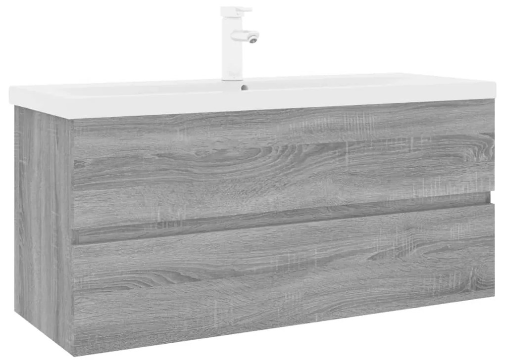 Mobile bagno e lavabo integrato grigio sonoma legno multistrato