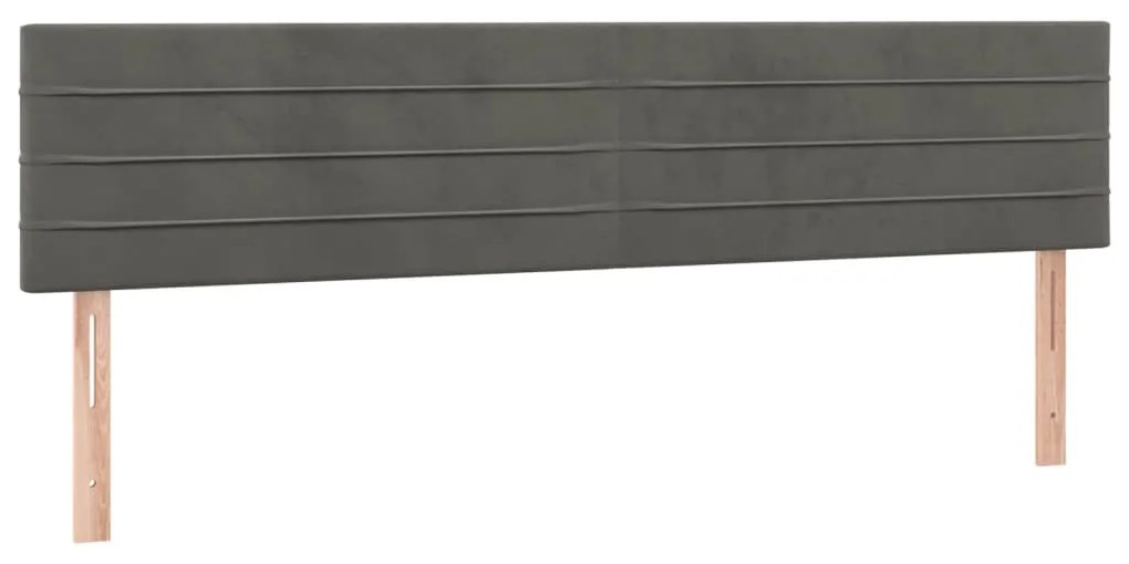 Testiera 2 pz grigio scuro 80x5x78/88 cm in velluto