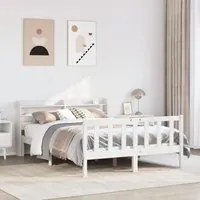 Letto senza Materasso Bianco 120x200 cm Legno Massello di Pino 3306579