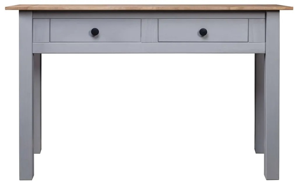 Tavolo consolle grigio 110x40x72 cm legno massello pino panama