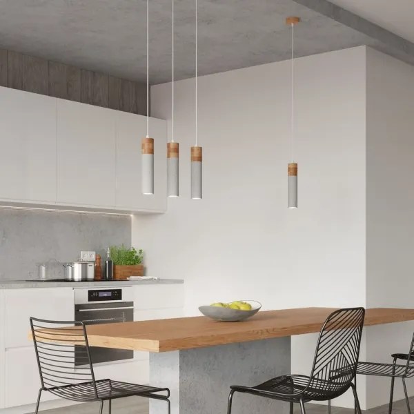 Sollux SL.0966 - Lampadario a sospensione con filo ZANE 2xGU10/40W/230V calcestruzzo/legno