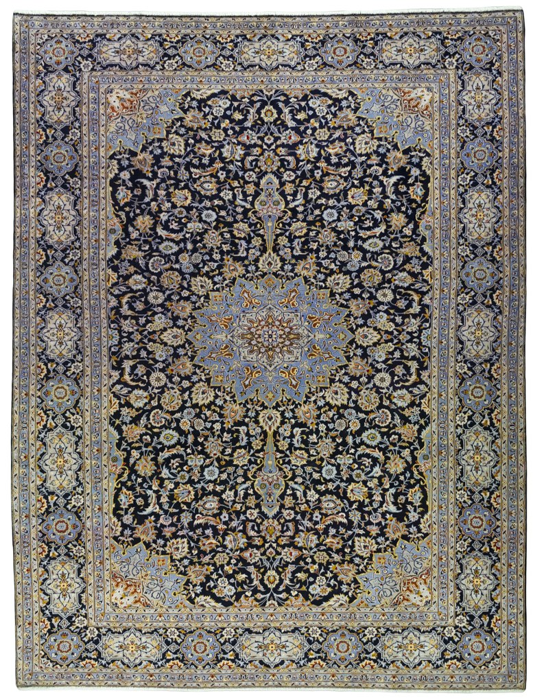Kashan Tappeto persiano 400 x 300 Blu (Iran) Annodato A Mano