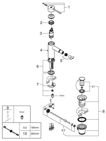 GROHE 32935001 - Miscelatore per bidet ESSENCE DN 15 cromo lucido