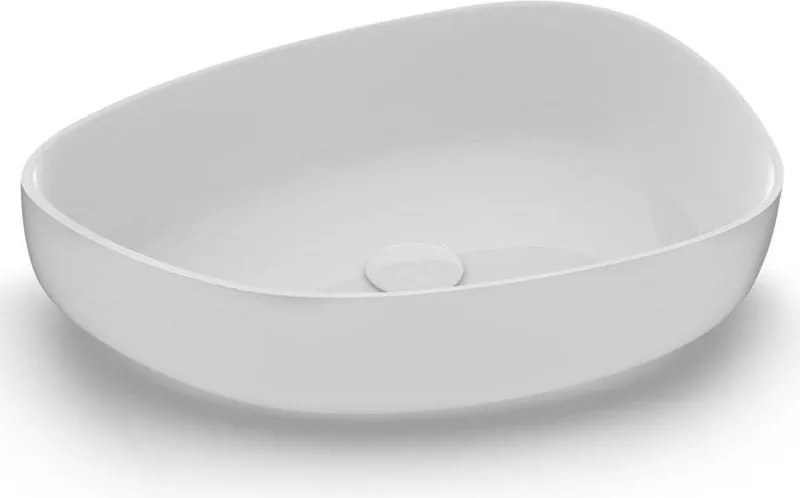 Lavabo da appoggio Metamorfosi OLYMPIA CERAMICA irregolare in ceramica L 55 x H 14 x P 40 cm bianco