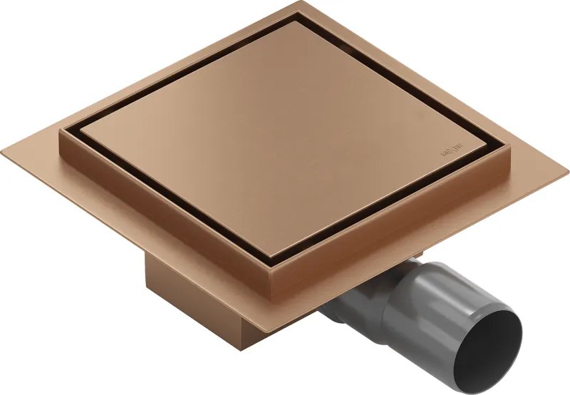 Mexen Flat-Q M13 griglia da pavimento quadrata 15 x 15 cm, rame spazzolato - 1C10015