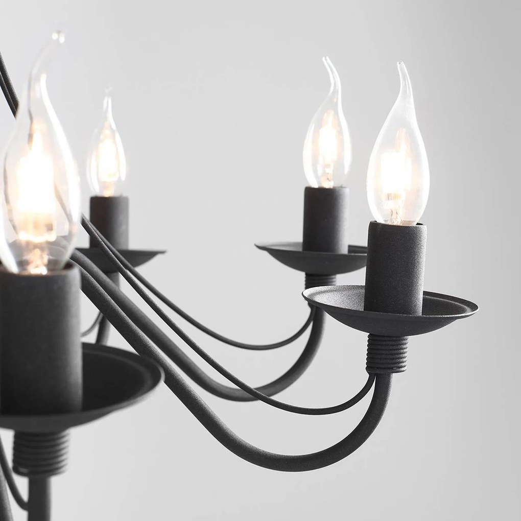 ALDEX Lampadario Rosa, nero, a 8 luci, metallo