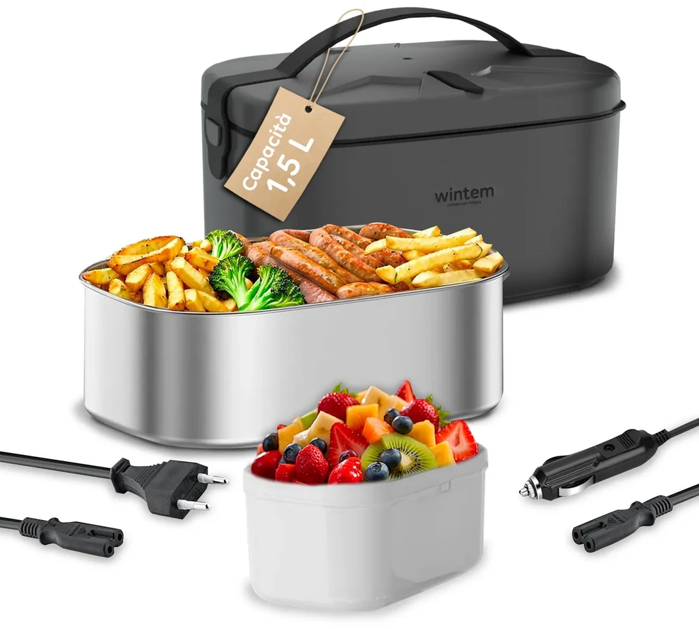 Scaldavivande Auto Ufficio Scaldavivande Elettrico Portatile - Lunch Box 1,5L Per Auto E Casa Lunch Box Riscaldato - 9