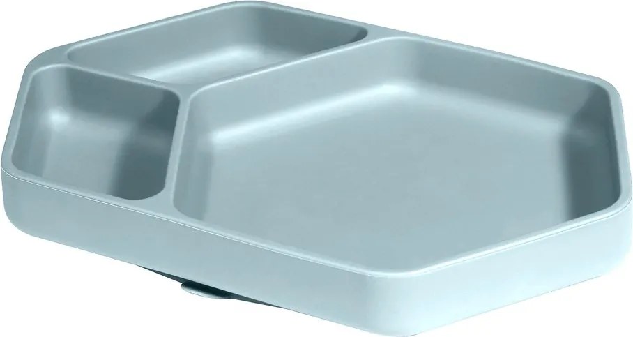 Piatto per bambini blu in silicone 16x25 cm – Kindsgut