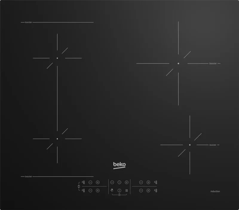 Beko - HII64200SFMT: Piano a Induzione, 4 Zone con 1 Sezione IndyFlex, 60 cm. Colore del prodotto: Nero, Posizionamento dell'apparecchio: Da incasso,