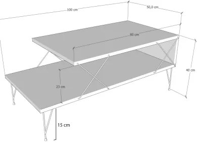 Tavolino LOIRE 40x100 cm antracite