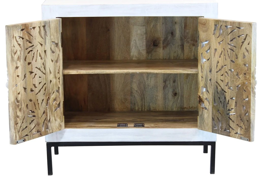 OHM - comò con decoro 2 ante legno e ferro