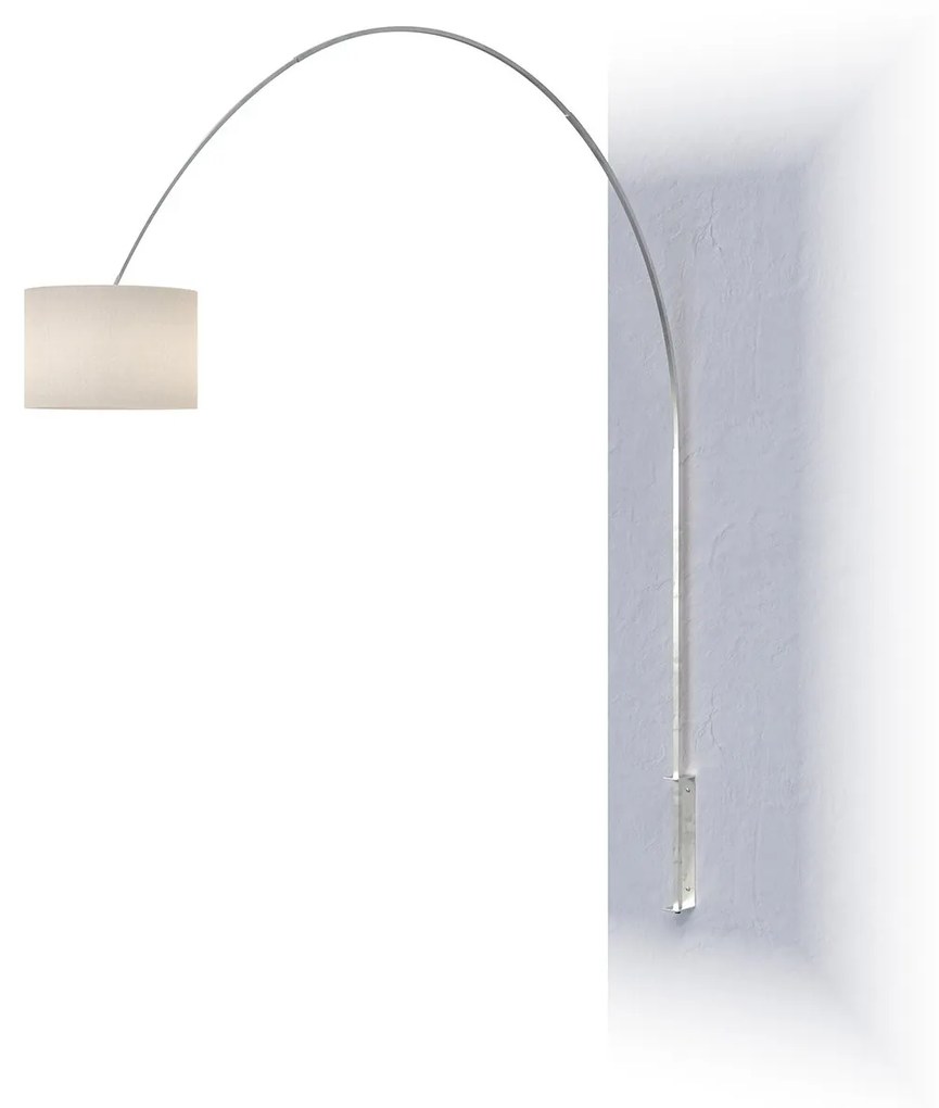 Piantana Contemporanea Turning Metallo Cromo Tessuto Bianco 1 Luce E27