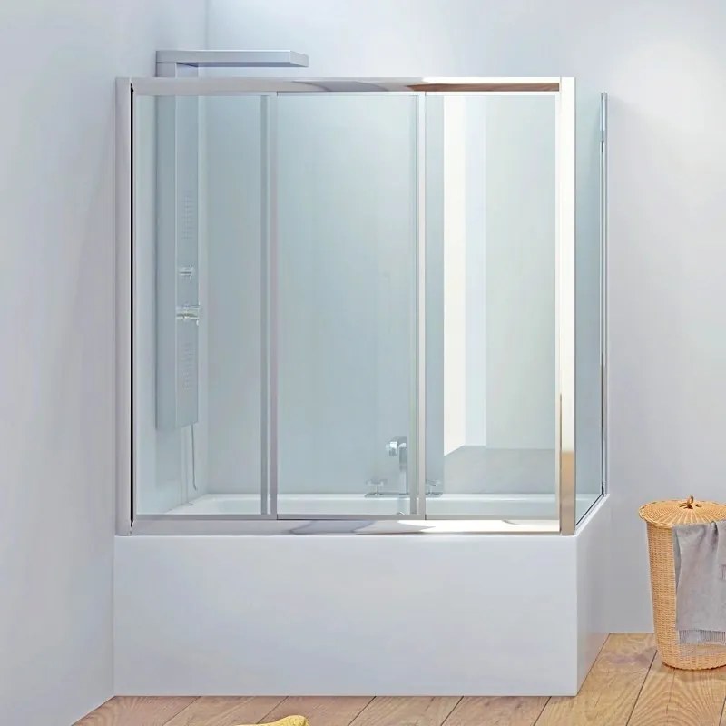 Kamalu - Box vasca 2 lati 170x90cm modello P2000S