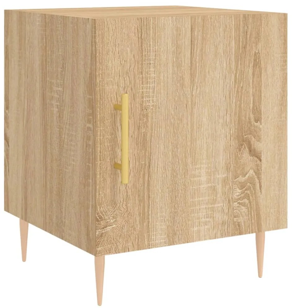 Comodini 2 pz rovere sonoma 40x40x50 cm in legno multistrato