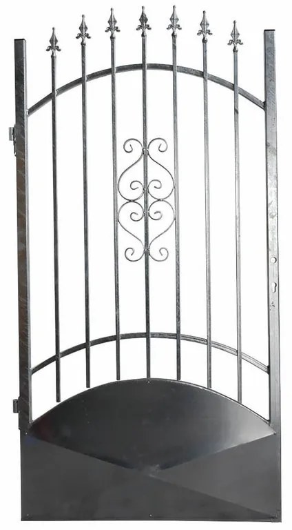 Cancello battente Emilius in ferro, apertura a sinistra, L 104.5 x  H 180 -195 cm, di colore grigio