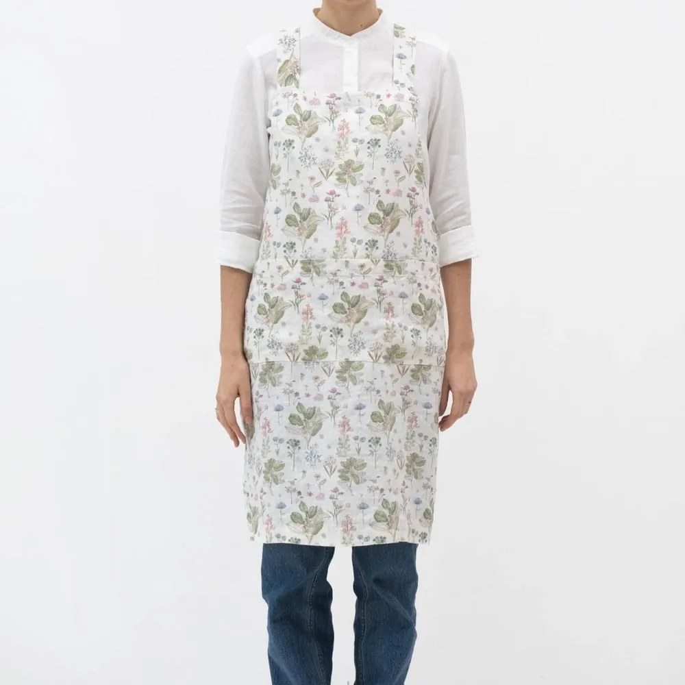Grembiule in lino White Botany - Linen Tales