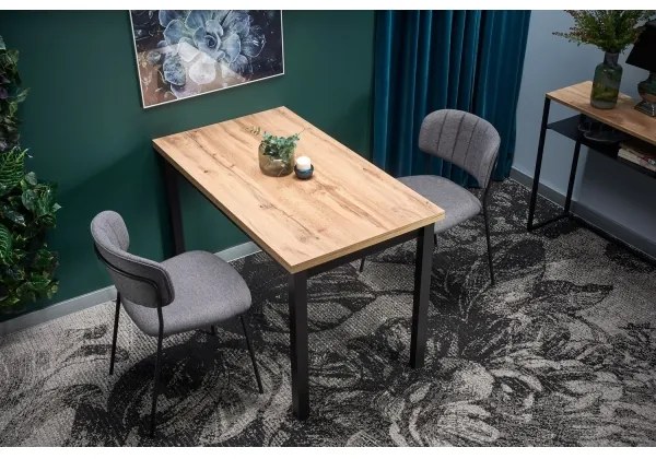 Tavolo da pranzo KINDOR rovere Wotan/nero