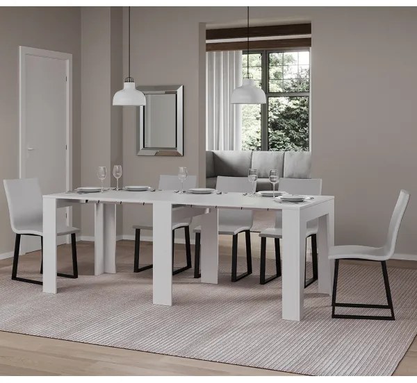 Consolle allungabile fino a 181 cm in nobilitato Bianco Frassino - NARROW 90x25 cm